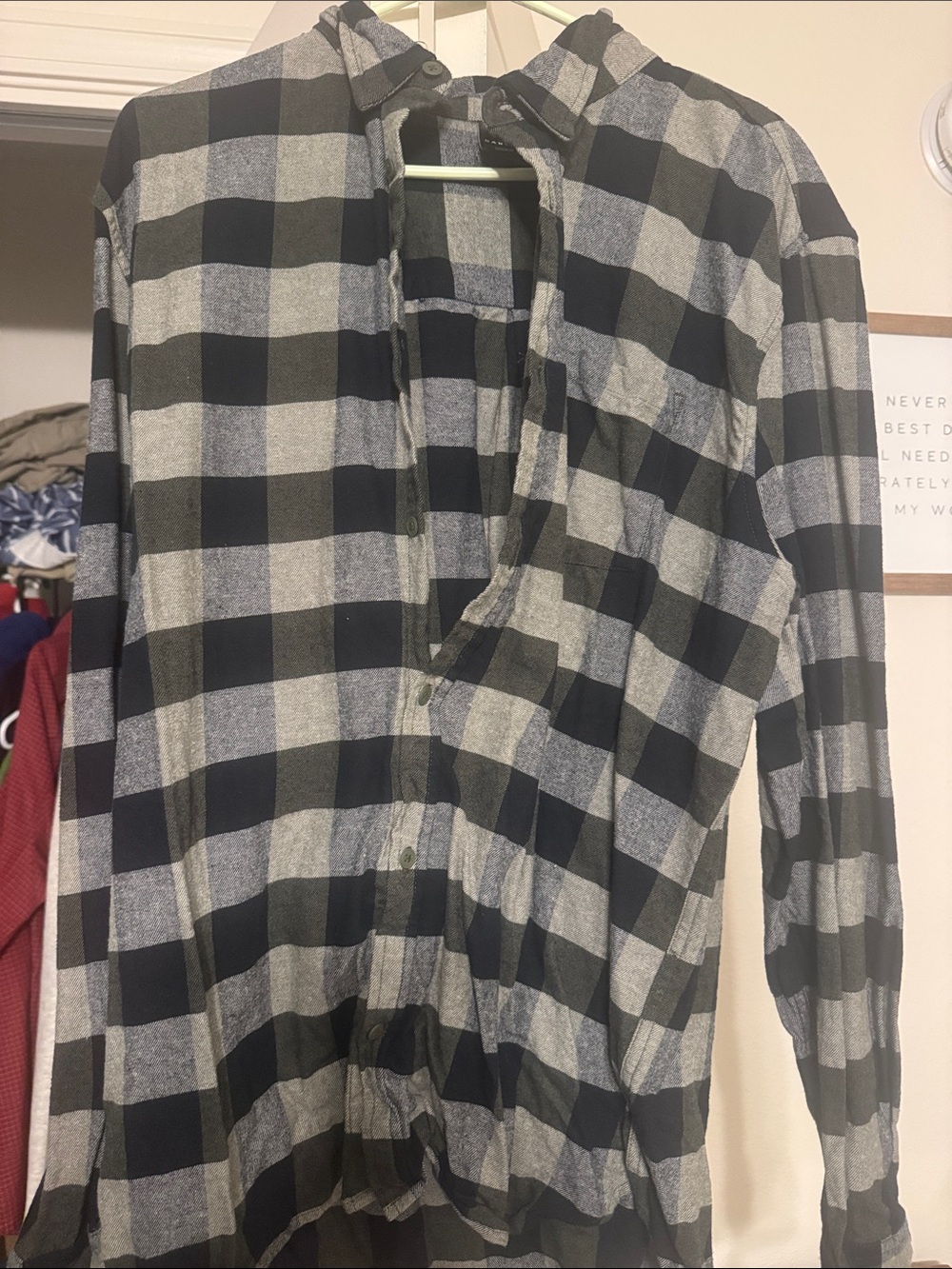 Oakley Black and Gray Plaid Button-Down Shirt